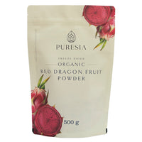 Pouch of Puresia Organic Red Dragon Fruit Powder on a white background