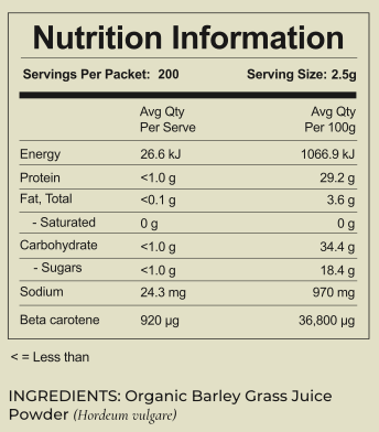 Organic Barley Grass Juice Powder 500g