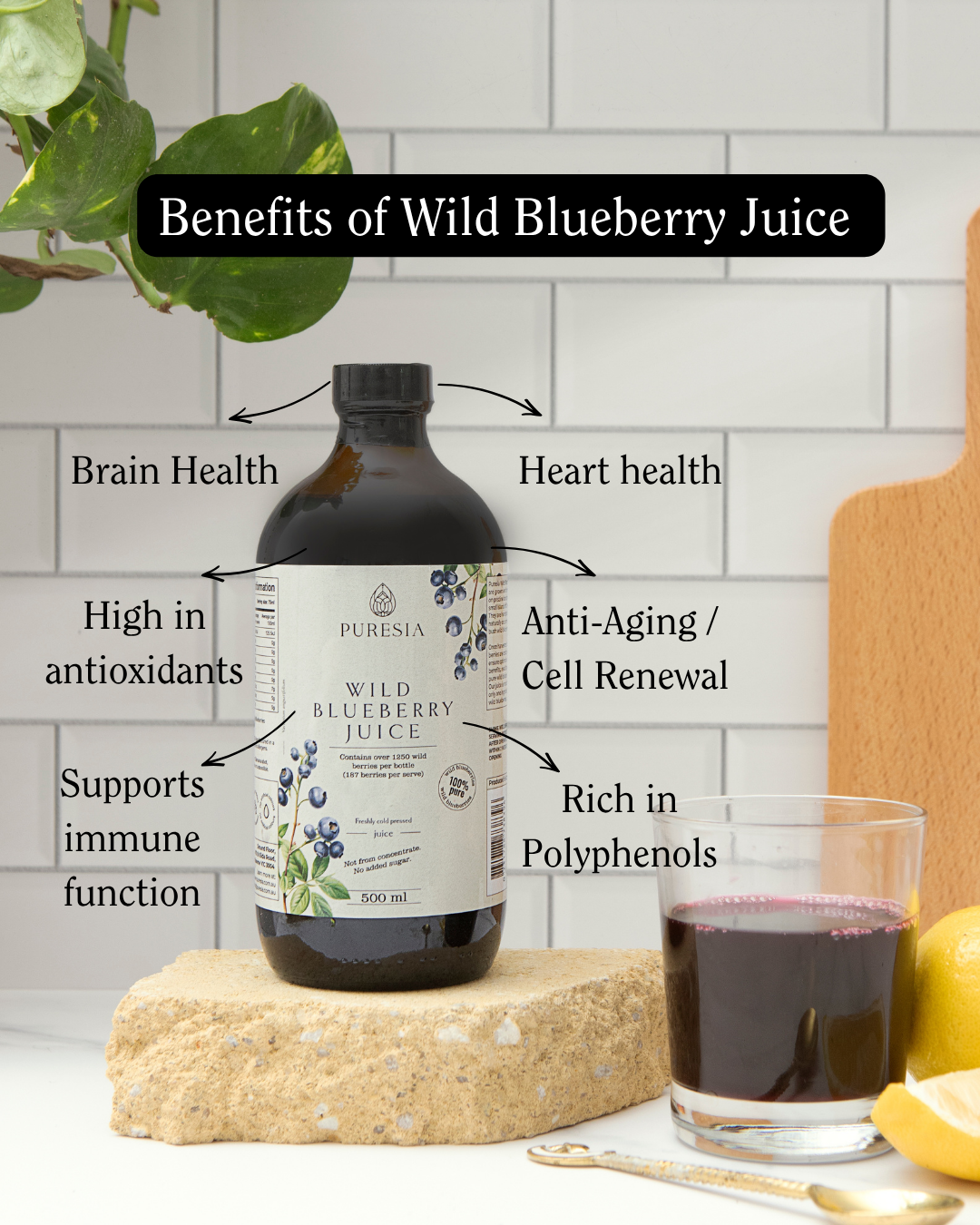 500ml Wild Blueberry Juice Puresia