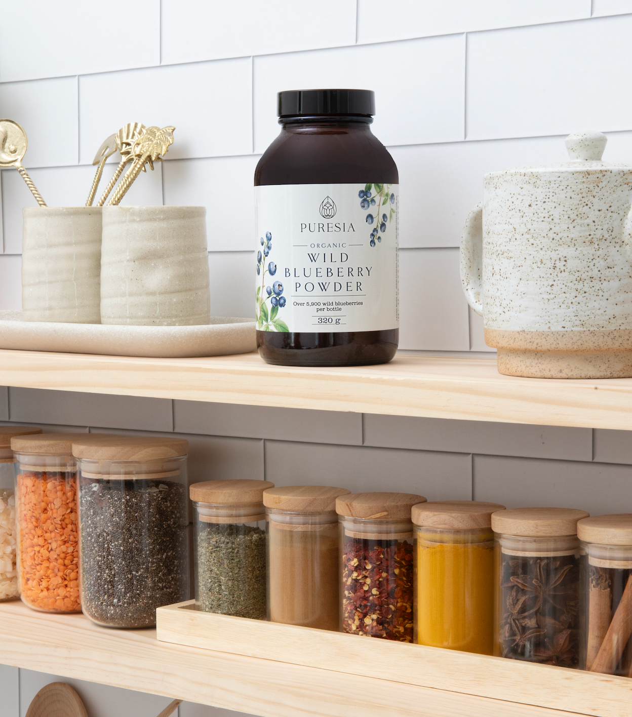 Bottled Organic Wild Blueberry Powder sold in Australia