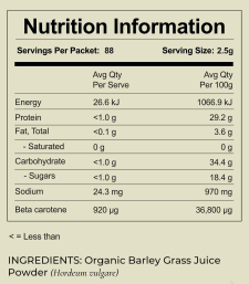 Organic Barley Grass Juice Powder 220g