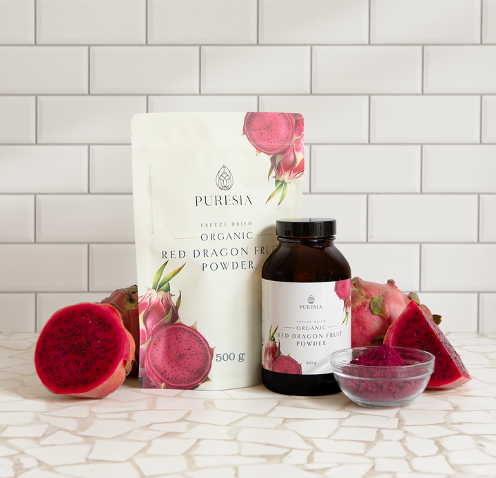 Puresia Organic Red Dragon Fruit Powder also known as pitaya powder